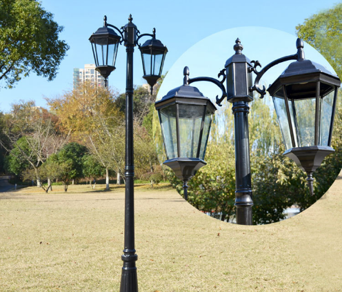 西宁欧式户外LED灯3米双头庭院灯三头防水广场别墅灯防锈公园广场灯头